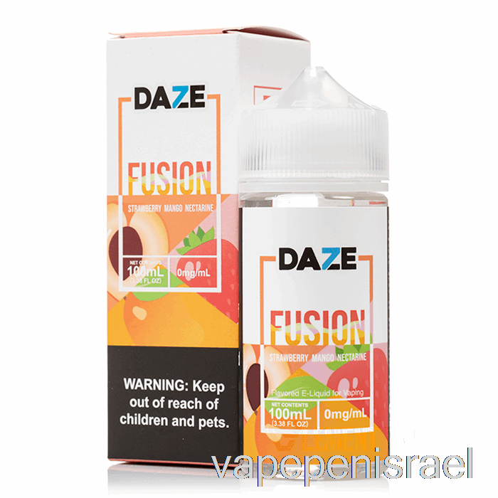 חד פעמי Vape Israel תות מנגו נקטרינה - 7 Daze Fusion - 100 מ"ל 6 מ"ג